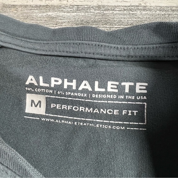 Alphalete Athletics Men’s SS Performance T-Shirt Slate Blue Workout Size Medium - Picture 4 of 5